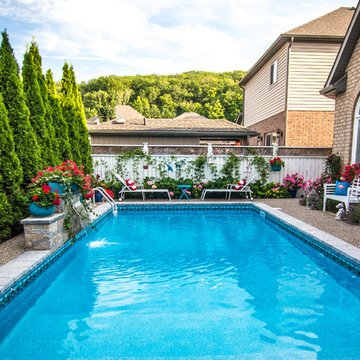 Rectangle Pool with Water Feature in Grimsby