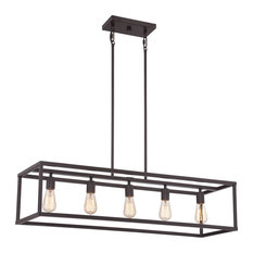 Industrial Island Chandelier, Western Bronze