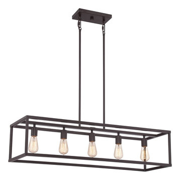 Industrial Island Chandelier, Western Bronze