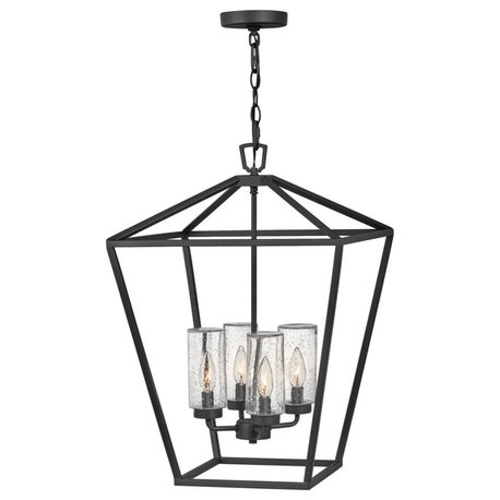Hinkley Alford Place 24" Large Outdoor Open 12v Chandelier, Museum Black
