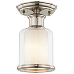 Livex Lighting - Middlebush 1-Light Ceiling Mount, Polished Nickel - A magnificent home lighting choice, the Middlebush collection one light flush mount effortlessly blends traditional style with clean, modern-day materials.