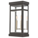 Livex Lighting - Livex Lighting 20704-07 Hopewell - 18" Two Light Outdoor Wall Lantern - The design of the Hopewell outdoor wall lantern giHopewell 18" Two Lig Bronze Clear Glass *UL Approved: YES Energy Star Qualified: n/a ADA Certified: n/a  *Number of Lights: Lamp: 2-*Wattage:60w Candelabra Base bulb(s) *Bulb Included:No *Bulb Type:Candelabra Base *Finish Type:Bronze