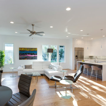 Open Contemporary Living Room — Tampa Bay Waterfront Home