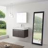 Midori 36" Single Bath Vanity, Wenge, Top, Sink, Polished Chrome Faucet, Mirror