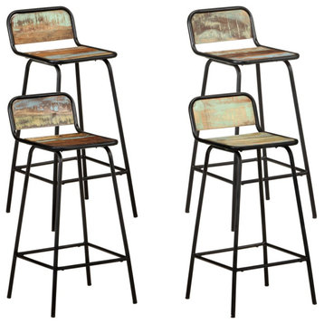 vidaXL Bar Chairs Counter Height Stool Island Stool 4 Pcs Solid Reclaimed Wood