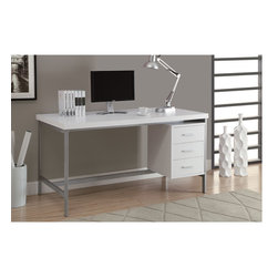 Laris White Office Desk | modGSI - Desks And Hutches