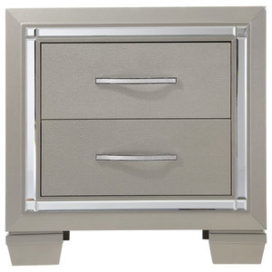 nightstand carly elegance drawer silver champagne