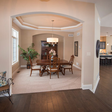 Arched entry into formal dining room