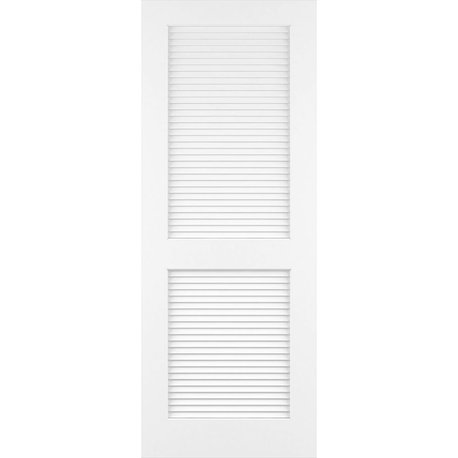 Louver Louver Door, Solid Pine Interior Slab White Traditional 80" x 32"