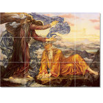 Picture-Tiles.com - Evelyn De Morgan Angels Painting Ceramic Tile Mural #13, 48"x36" - Mural Title: Earthbound Tile Mural By Evelyn De Morgan