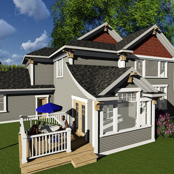 Craftsman Farmhouse 1 1/2 Story Plan #58516
