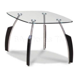 Glass Top End Table with Black Base - Global Furniture USA - Coffee Tables