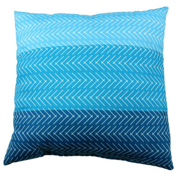 Color Block Hatch Double Sided Pillow, Blue