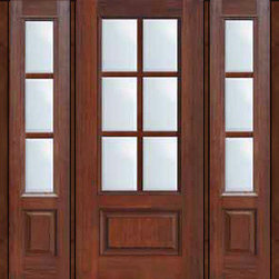 Prehung Patio Sidelights Door 80 Fiberglass 3/4 Lite 6 Lite - Patio Doors