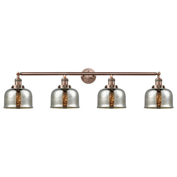 Bell 45" Vanity LIght, LED, Antique Copper, Silver Plated Mercury