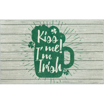 Kiss Me Im Irish Area Rug, Green, 2' x 3' 4"
