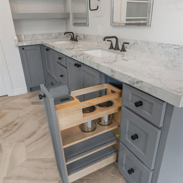 Pull-out Storage in Contemporary Bathroom Vanity