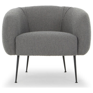 Sepli Accent Chair, Charcoal Boucle
