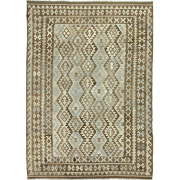 Oriental Kilim Afghan Heritage 9'8"x6'11" Hand Woven Rug