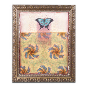 Butterfly Gold Blue Framed Painting Print Contemporary Prints And Posters By Marmont Hill