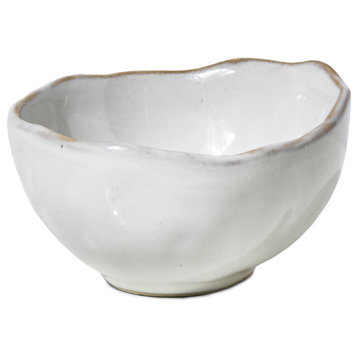 Small Free-Form Edge Glazed Ceramic Bowl, Set of 4