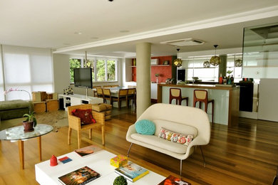 Example of a minimalist living room design in Other