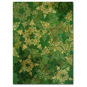 Cora Niele 'Star Pattern Green and Gold' Canvas Art, 14" x 19"