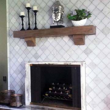 Clover Arabesque Mosaic Glass Tile, White
