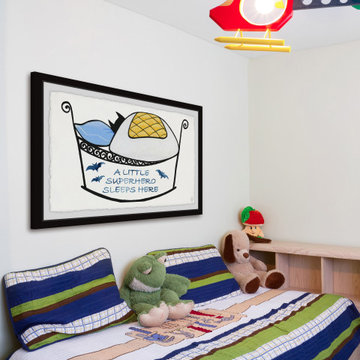 "Superhero Bed" Framed Painting Print