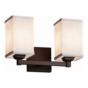 Grid with Clear Bubbles LED Polished Chrome Union 4-Light Bath Bar Square w//Flat Rim Shade Justice Design Group Lighting WGL-8414-15-GRCB-CROM-LED4-2800 Wire Glass