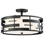 Nuvo Lighting - Lansing 3-Light Semi Flush, Textured Black - Stylish and bold. Make an illuminating statement with this fixture. An ideal lighting fixture for your home.
