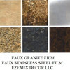 Peel and Stick Granite Stainless and Mirror Faux Films 4" Samples, 6 Piece Set