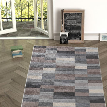 Chiara Rose Rubber Back Non-Skid/Slip Area Rug 2'7"X5'; 2'7"X6'6"; 5'3"x7'6".
