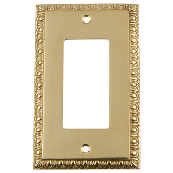 NW Egg & Dart Switch Plate With Single Rocker, Polished Brass