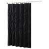 Madison Park Laurel Tufted Semi-Sheer Shower Curtain, Black