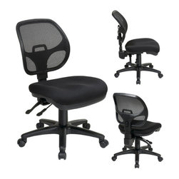 Office Star Products - Black Ergonomic Task Office Chair with ProGrid Back - Office Chairs