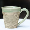 Thai Zodiac Snake Celadon Ceramic Mug