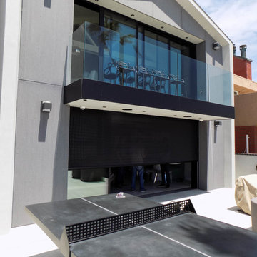 Beach House Motorized Power Screen in Newport Beach, California