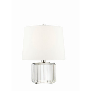 1 Light Table Lamp Off White Belgium Linen Shade - Table Lamps