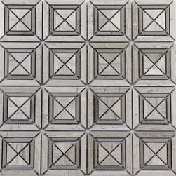Light Brown Matte X Styles Stone Square Marble Mosaic Tiles - Home Accessories & Decor