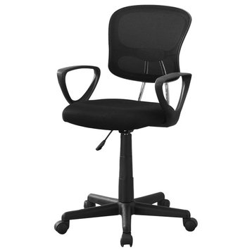 Office Chair, Swivel, Ergonomic, Armrests, Work, Juvenile, Metal, Black