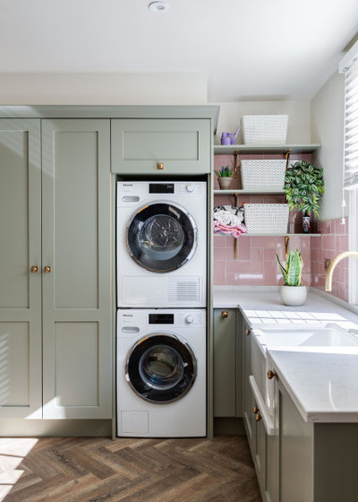 Transitional Laundry Room by WJ Photo