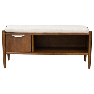 INK+IVY Arcadia Accent Bench With Storage and Upholstered Cushion