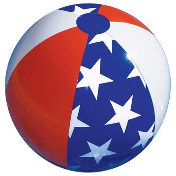 22" Inflatable Patriotic American Stars and Stripes Beach Ball Swimming Pool Toy