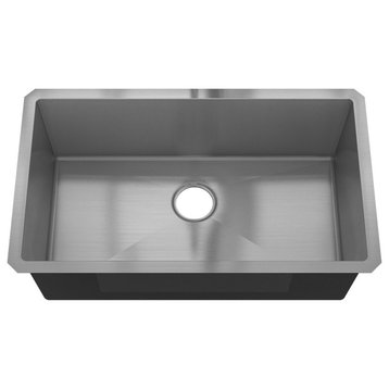 Sinber Single Bowl Kitchen Sink with 304 Stainless Steel Satin Finish, 30"x18", Undermount
