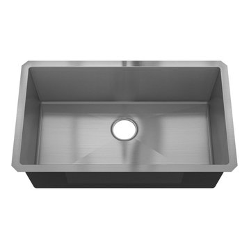 Sinber Single Bowl 304 Stainless Steel Kitchen Sink, 30"x18", Undermount