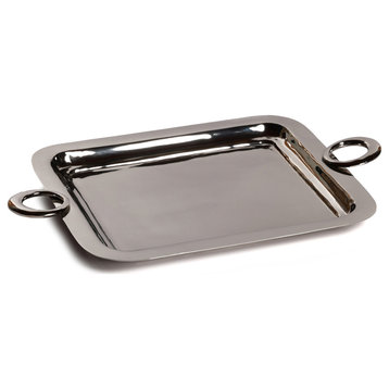 Ollie Polished Brass Serving Tray, 18" x 13"