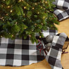 Buffalo Plaid Design Decorative Cotton Christmas Tree Skirt, White