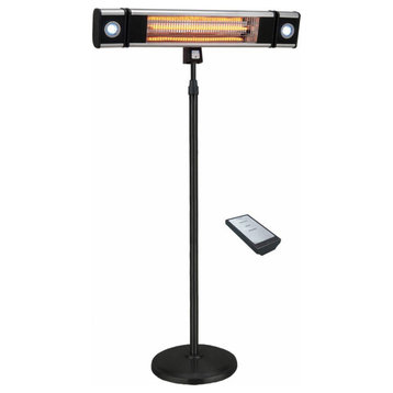 Infrared Electric Outdoor Heater, Freestanding With Led and Remote