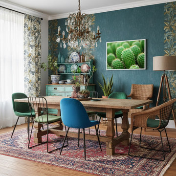 A Collection of Cacti Photorealistic Digital Artwork Eclectic Style Wall Art